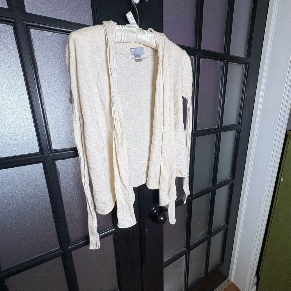 JCP Wool Blend Open Front Draped Cardigan Sweater Size Large